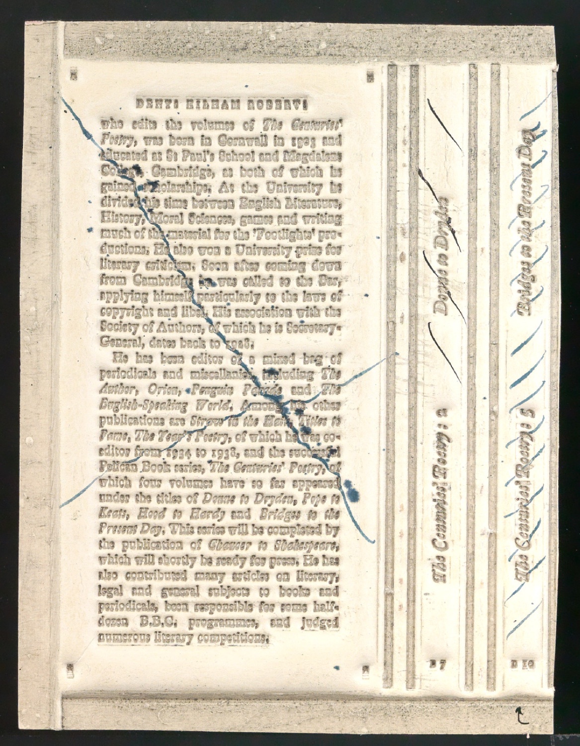 Druckmater für den Umschlag von The Centuries' Poetry 5 — Blatt 1