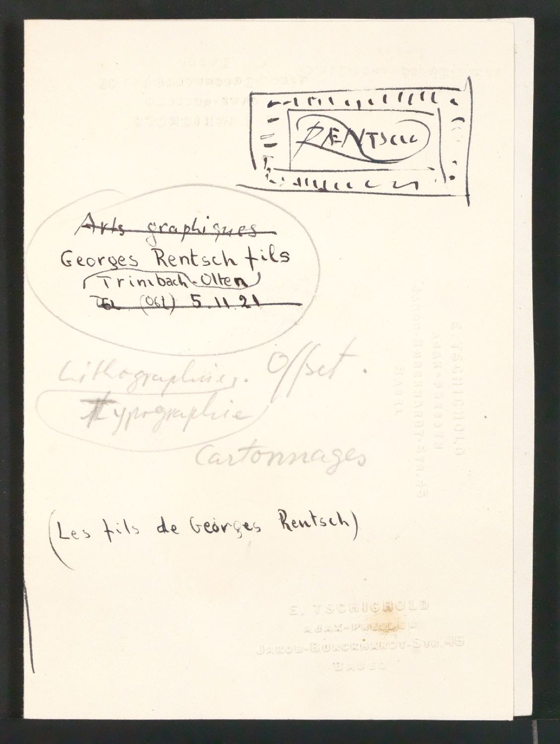 Mappe mit Entwürfen und Vorarbeiten von Kalender für Georg-Rentsch-Söhne — Blatt 10