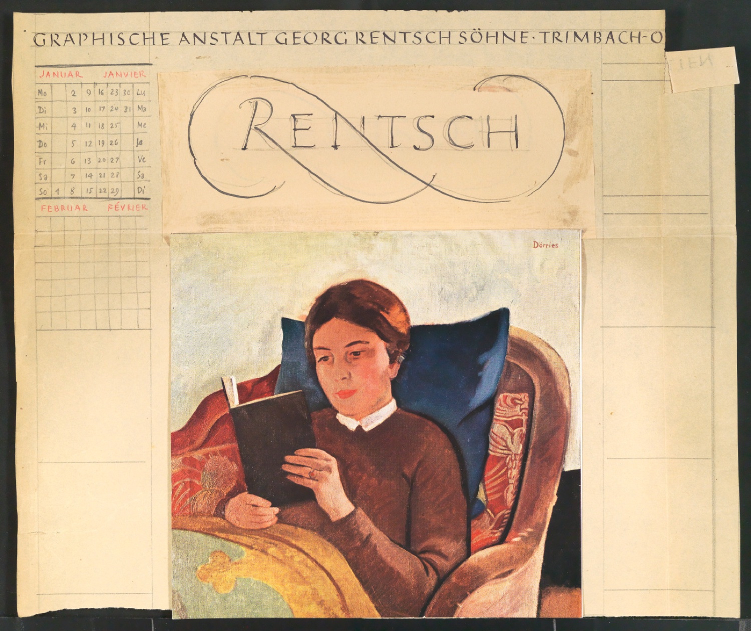 Mappe mit Entwürfen und Vorarbeiten von Kalender für Georg-Rentsch-Söhne — Blatt 45