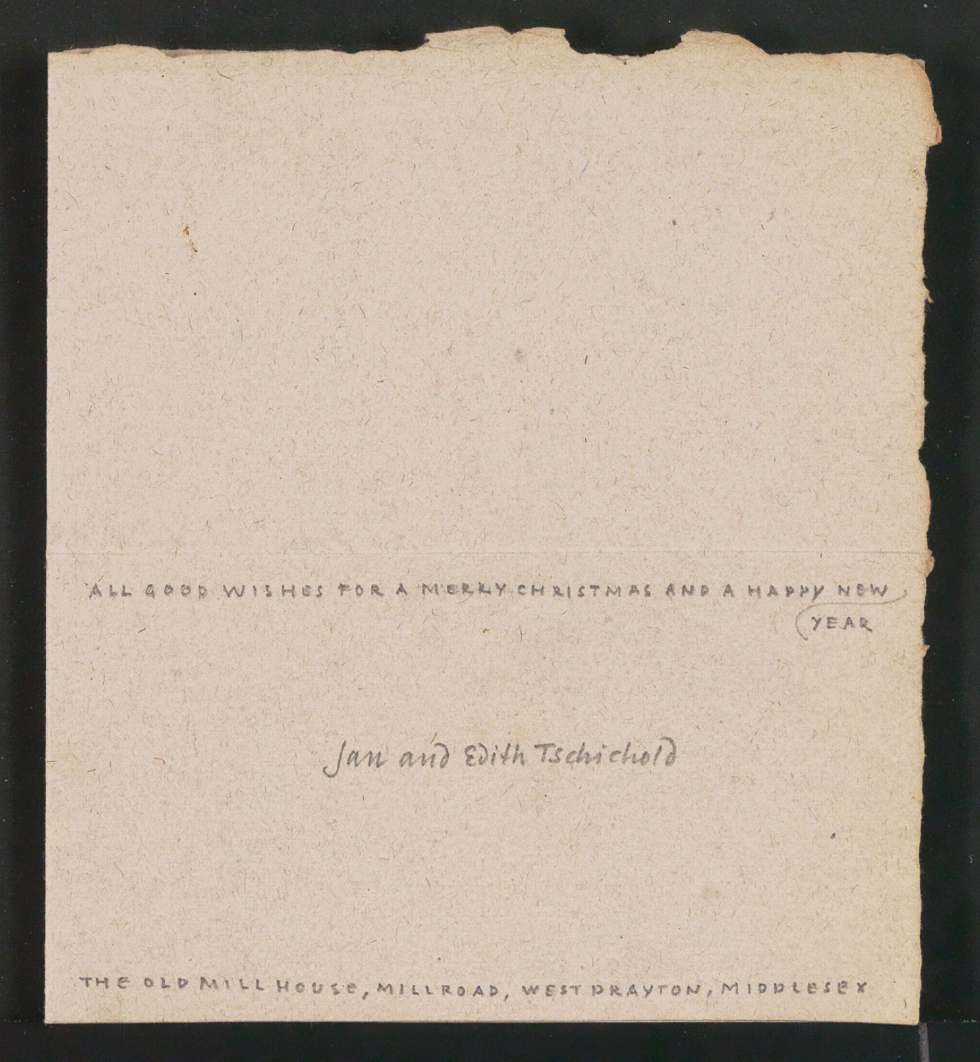 Entwurfszeichnung von Neujahrswunsch All Good Wishes — Blatt 1