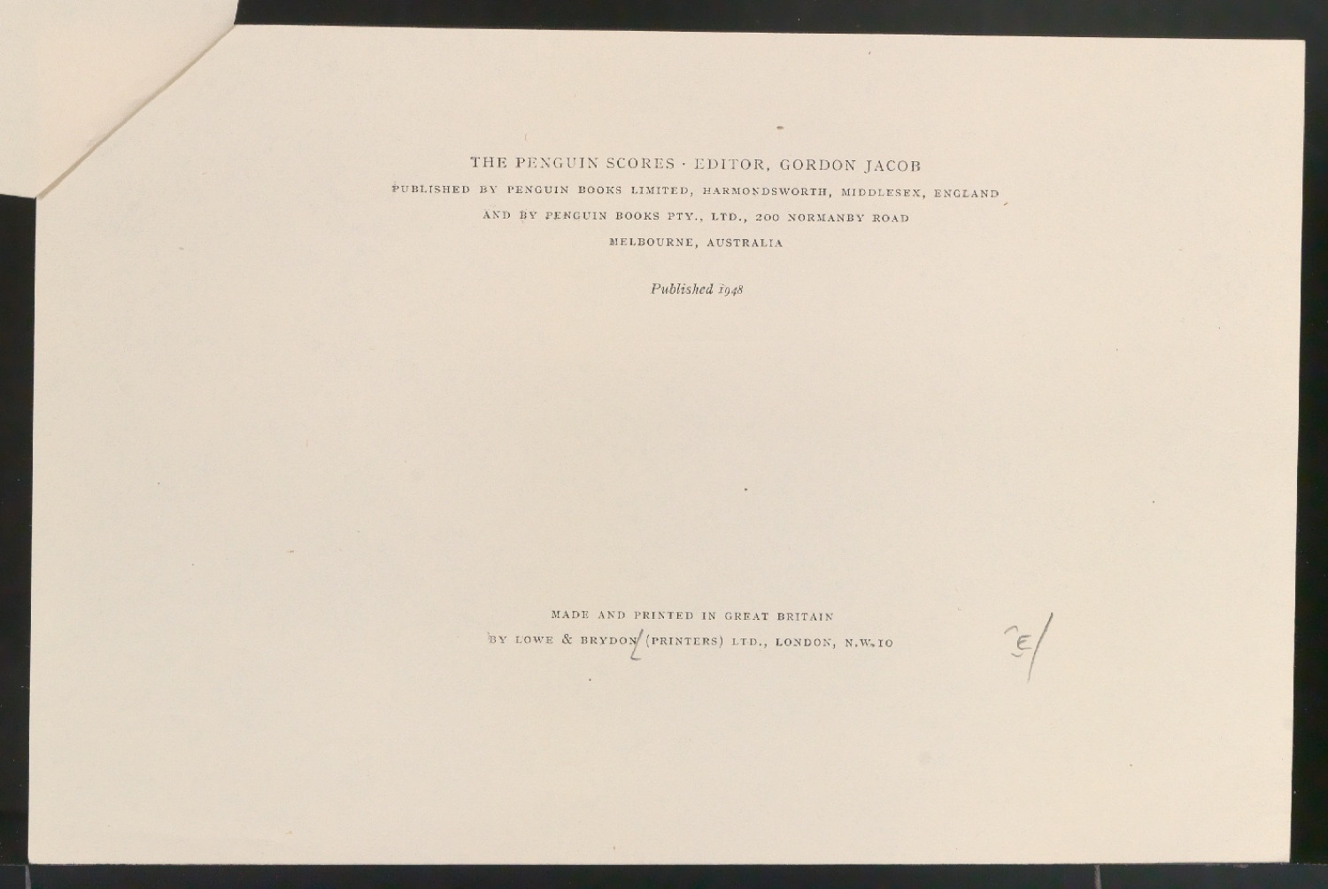 Druckfahne für die Titelei von Overtures Coriolan Op. 62 and Egmont Op. 84 — Blatt 3