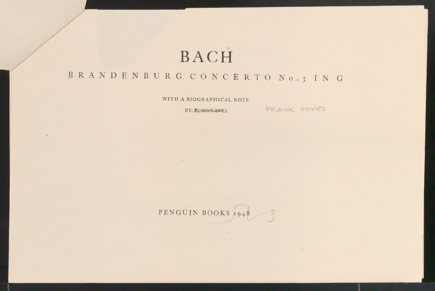 Probedruck für die Titelei von Brandenburg Concerto No. 3 in G — Blatt 3