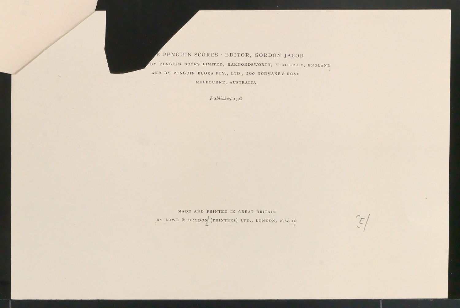Probedruck für die Titelei von Brandenburg Concerto No. 3 in G — Blatt 5