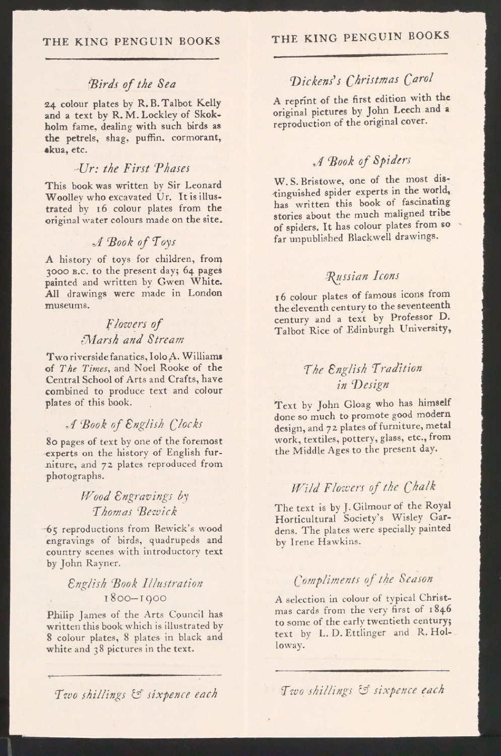 Second Proof für den Prospekt The King Penguin Books — Blatt 2