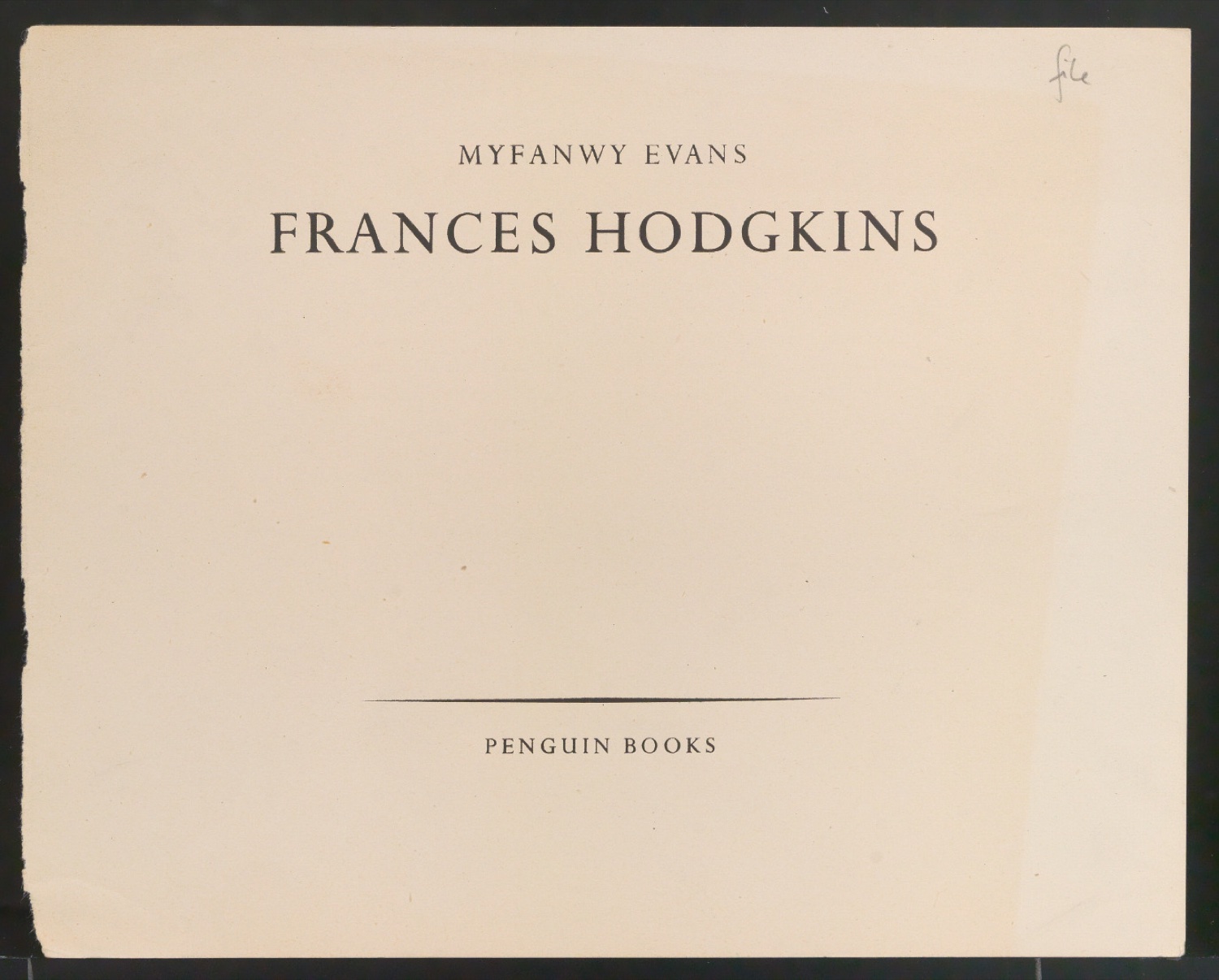 Probedruck für das Titelblatt von Frances Hodgkins — Blatt 1