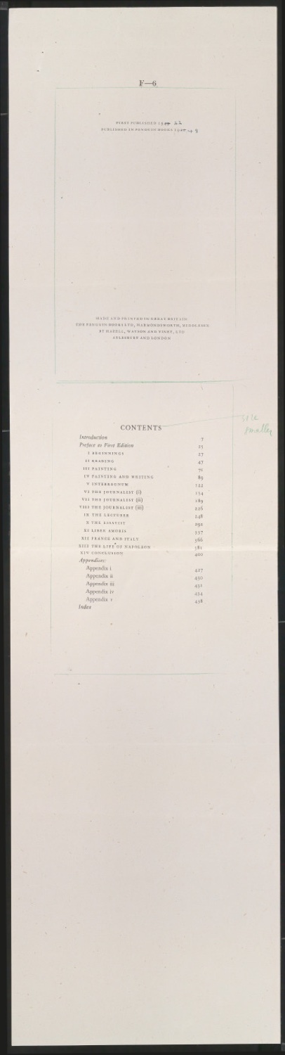 Probedruck für das Titelblatt von The Life of William Hazlitt — Blatt 3