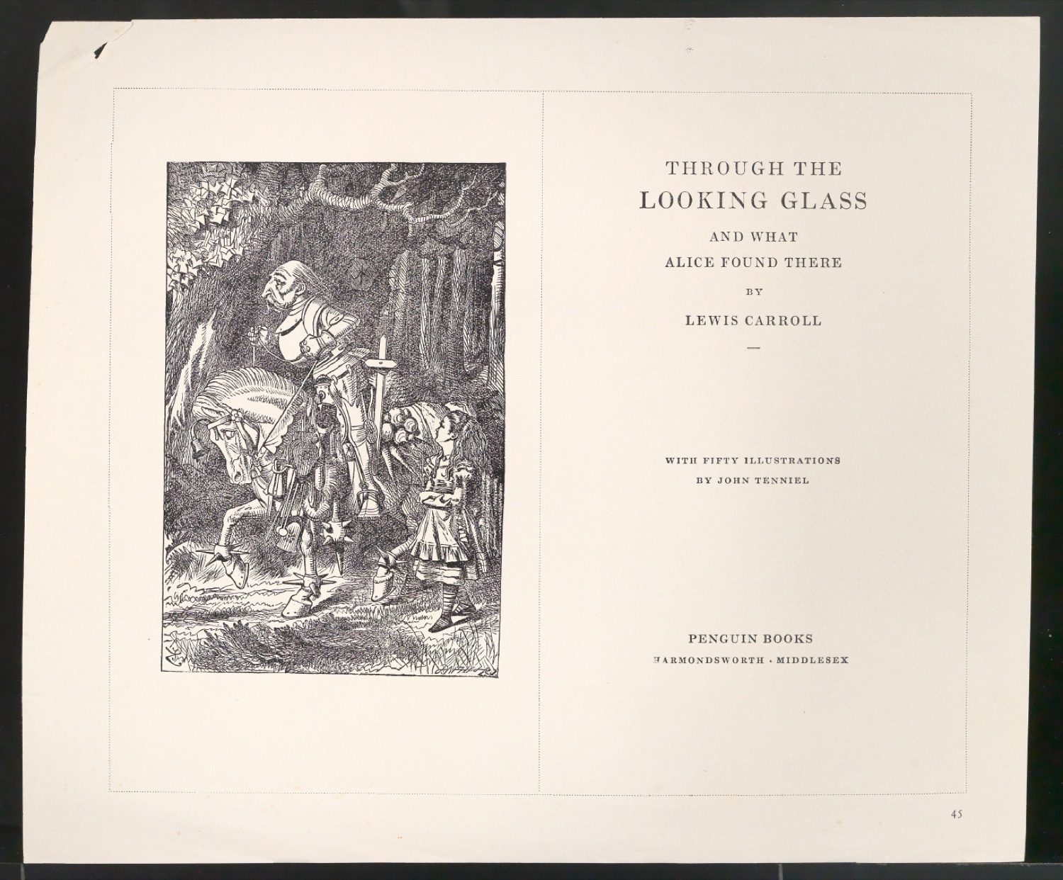 Probedruck für das Titelblatt von Through the Looking Glass — Blatt 1