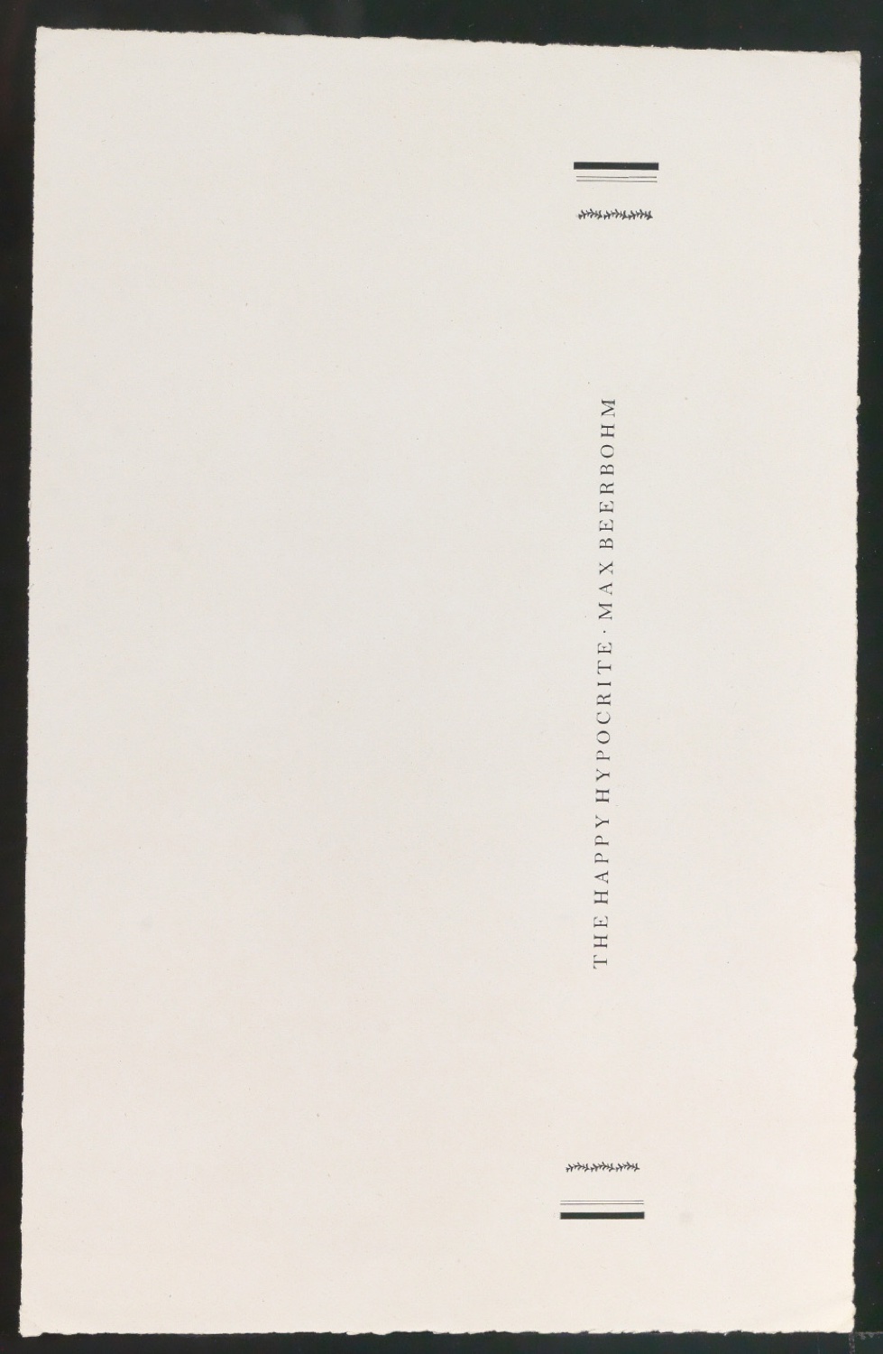 Probedruck für den Buchrücken von The Happy Hypocrite — Blatt 1