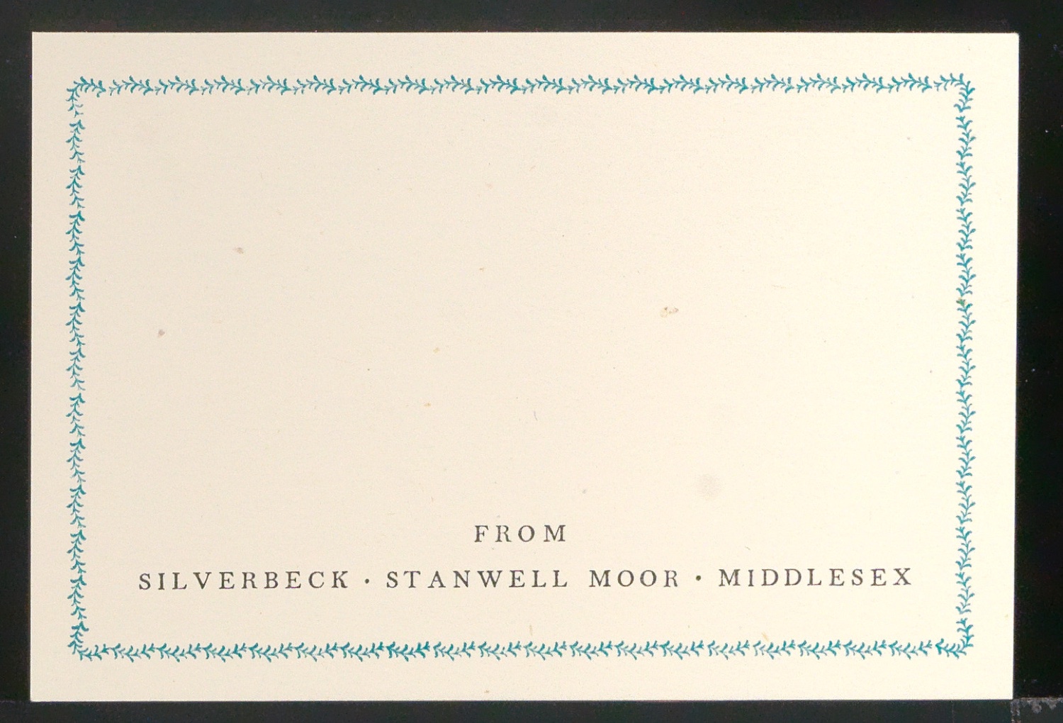 Adressetikett From Silverbeck — Blatt 1