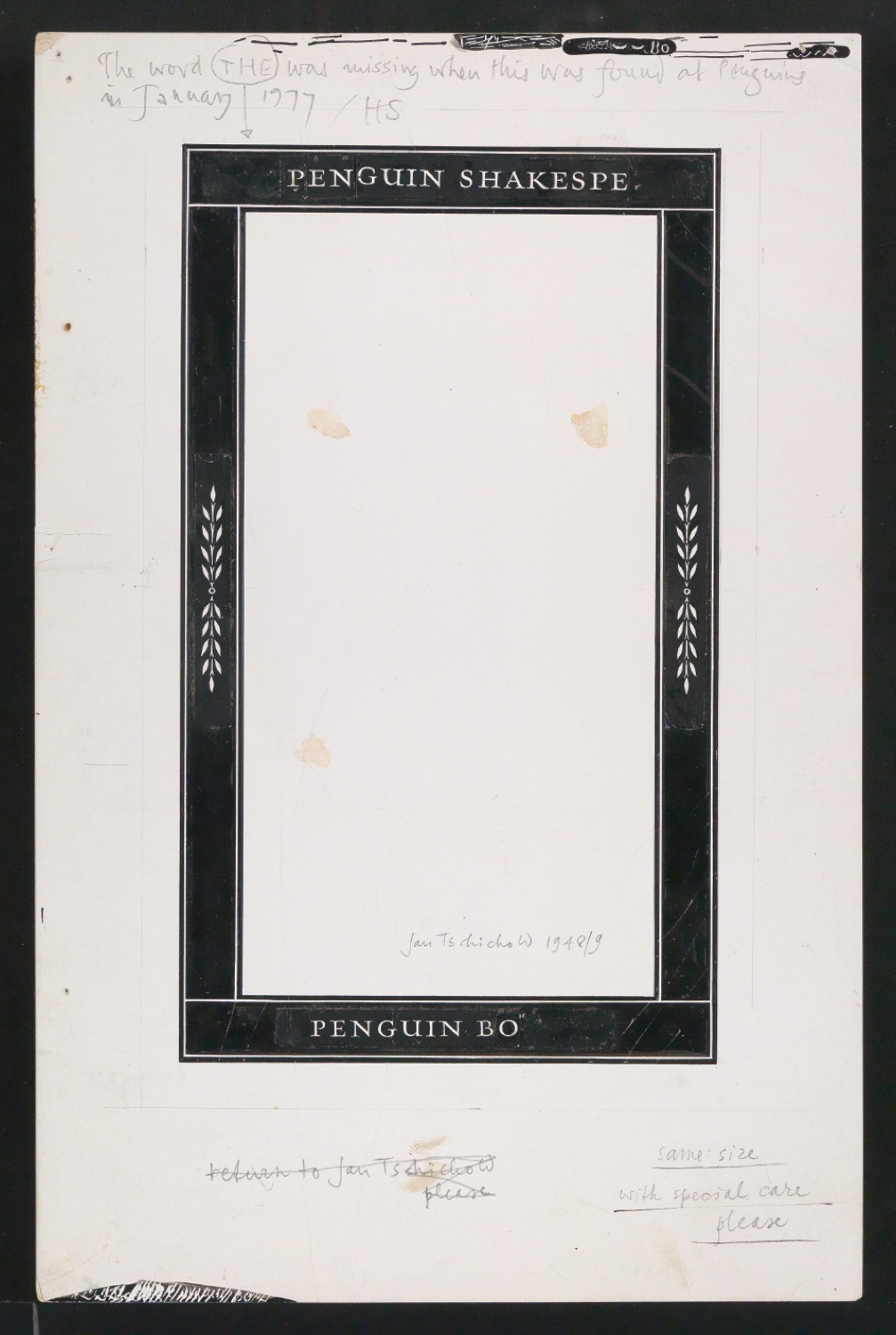 Klebeentwurf für den Umschlag von The Second Part of Henry the Forth — Blatt 1