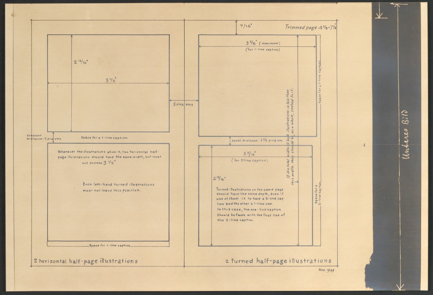 Layoutvorlage 2 turned horizontal half-page illustrations — Blatt 1