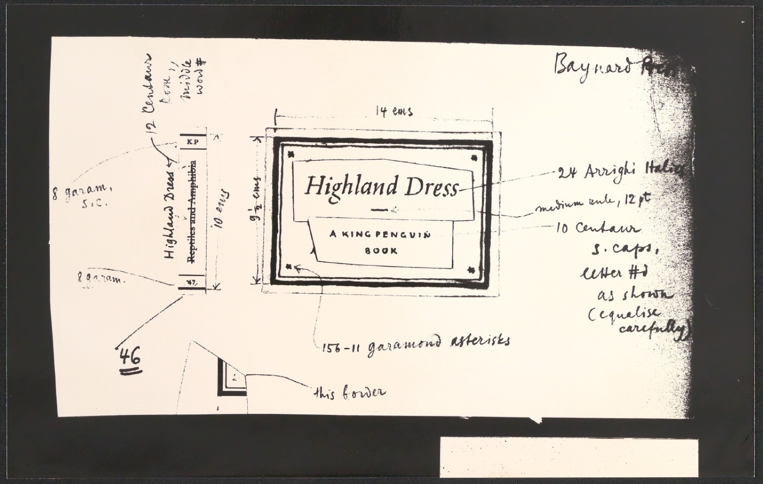 Kopie des Klebeentwurfs für das Titelschild von Highland Dress — Blatt 1