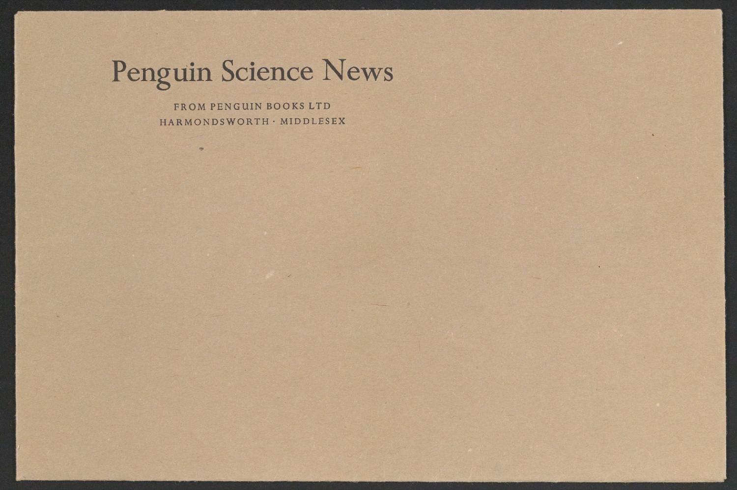 Probedruck Briefumschlag Penguin Science News für Penguin Books — Blatt 1