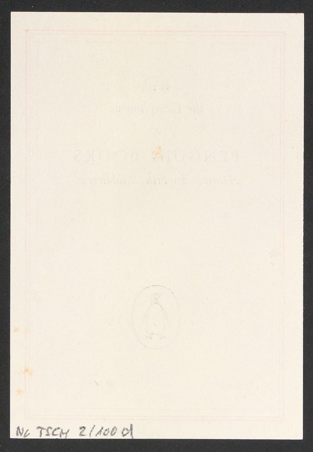 Empfehlungskarte für Penguin Books — Blatt 2