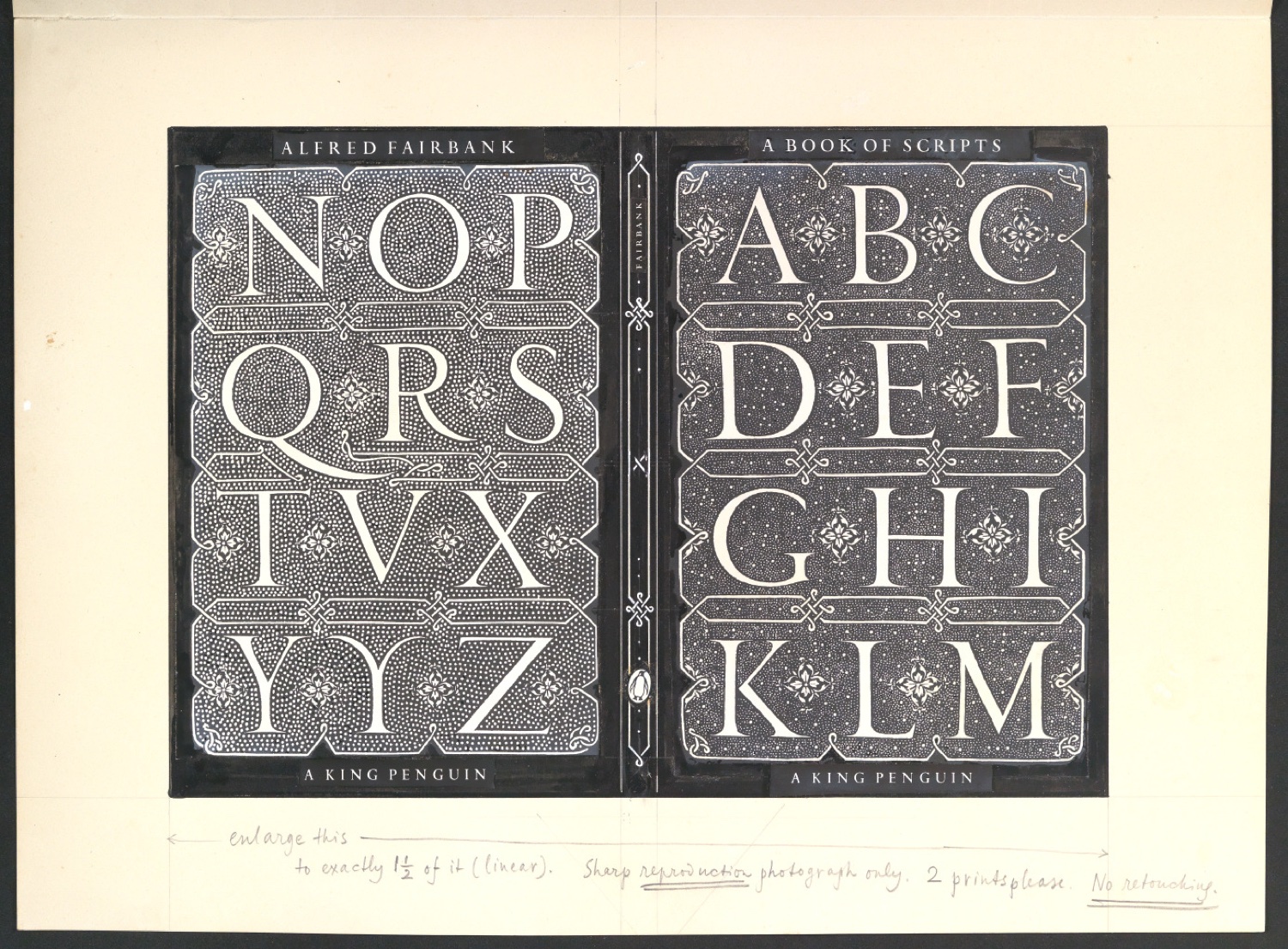 Klebeentwurf für den Umschlag von A Book of Scripts — Blatt 3
