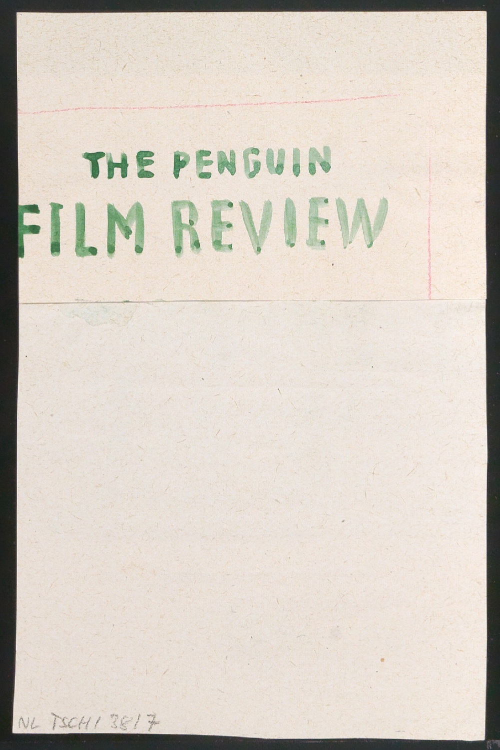 Entwurf eines Titelblattes von The Penguin Book Review 6 — Blatt 2