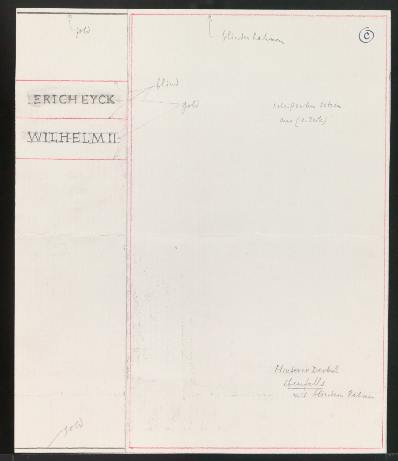 Entwürfe für Titelblatt und Einband von Das persönliche Regiment Wilhelms II — Blatt 3