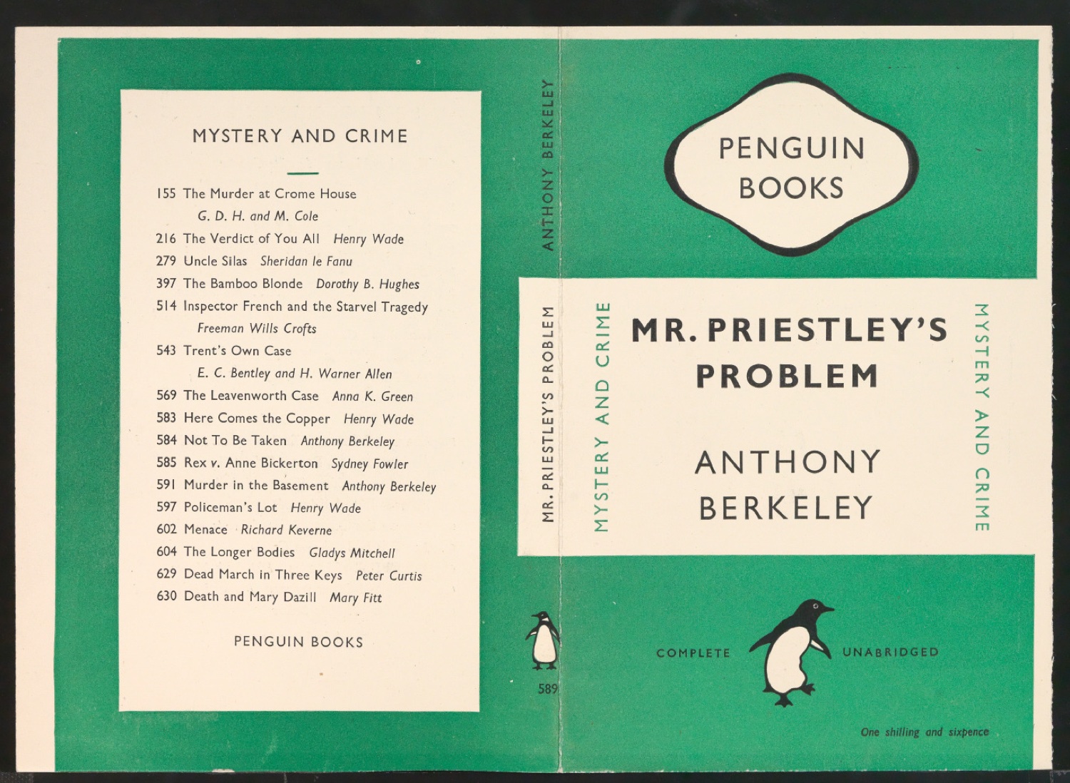 Probedruck für den Umschlag von Mr. Priestley's Problem — Blatt 1