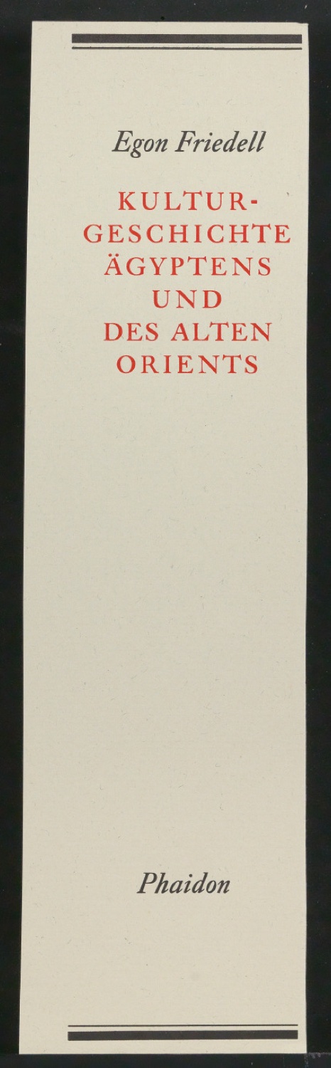 Probedruck für den Buchrücken von Kulturgeschichte Ägyptens und des alten Orients — Blatt 1