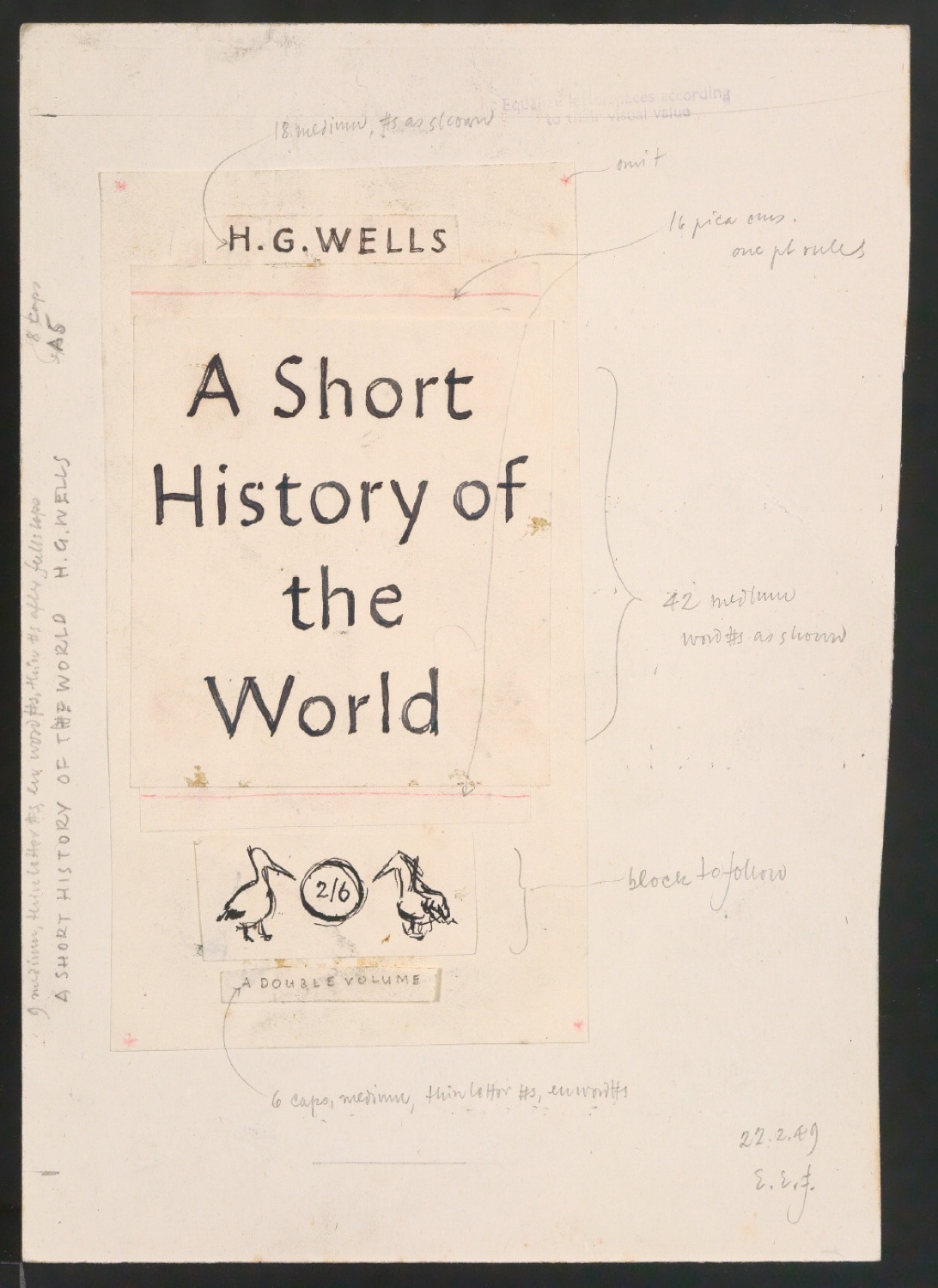Entwurf für den Umschlag von A Short History of the World — Blatt 1