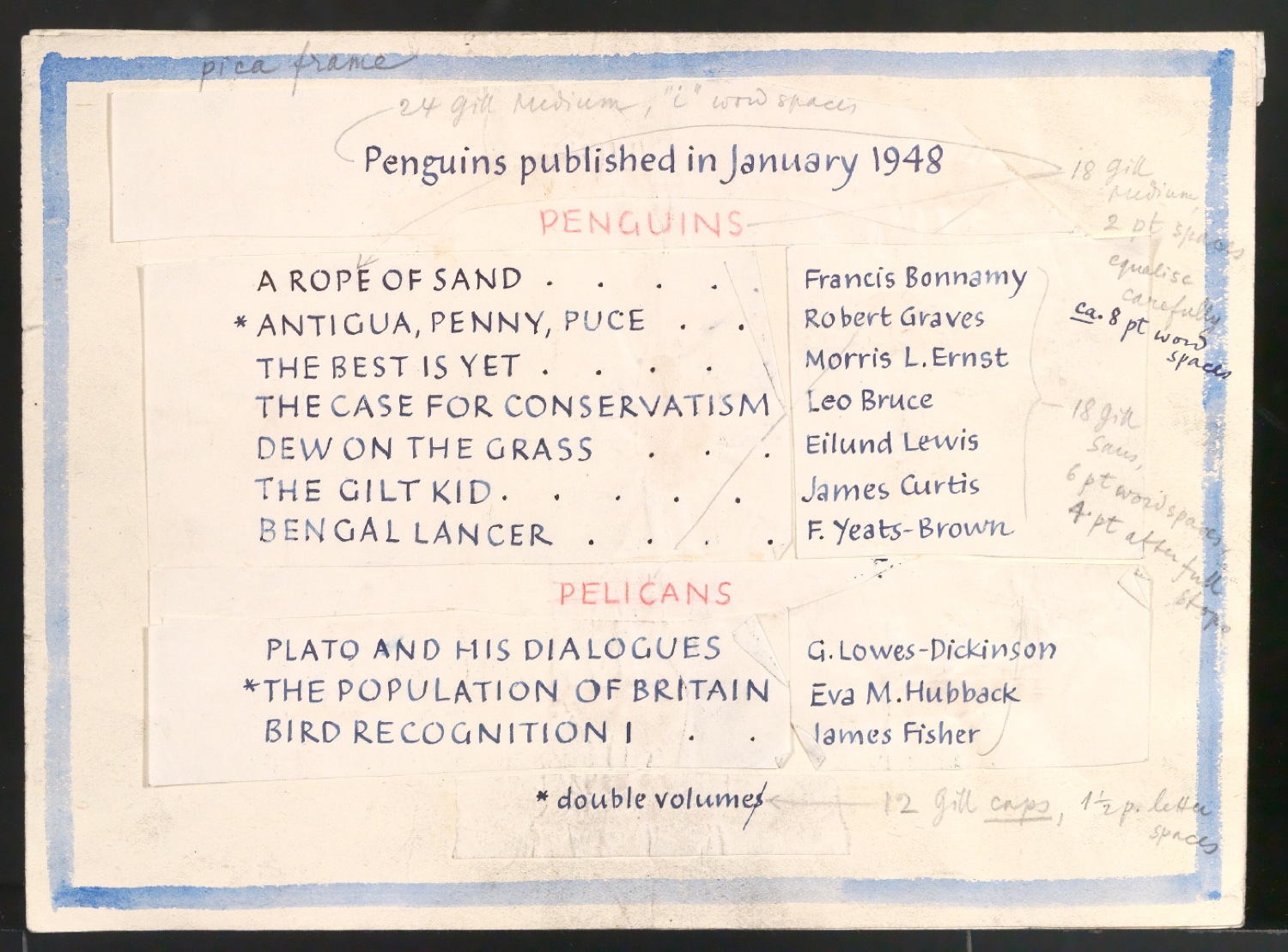 Klebeentwurf für ein Werbeschild Penguin Books 1st January 1948 — Blatt 3