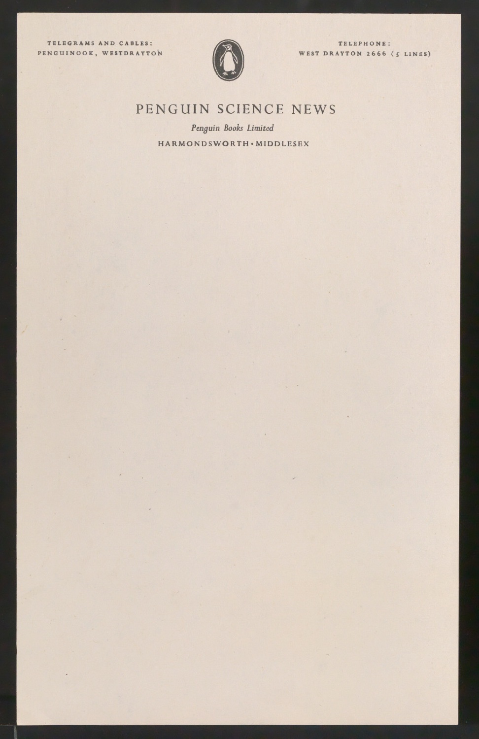 Briefbogen Penguin Science News — Blatt 1