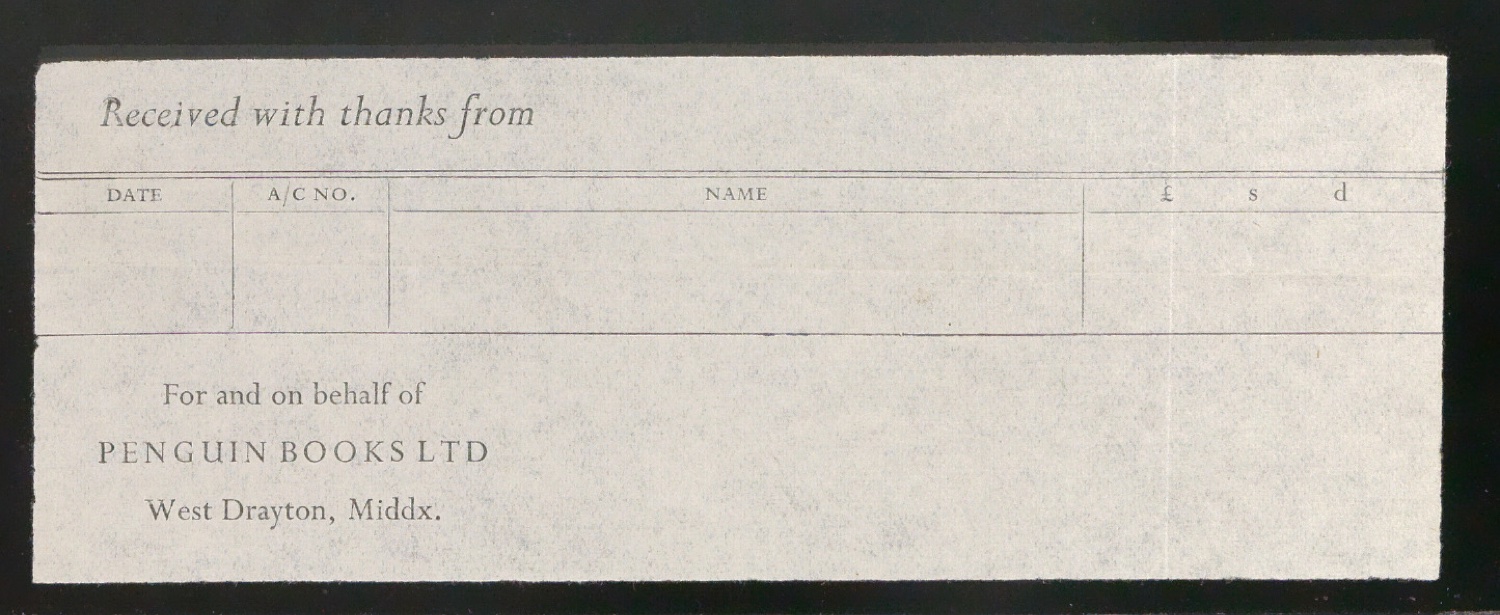 Quittungsformular Received with thanks — Blatt 1
