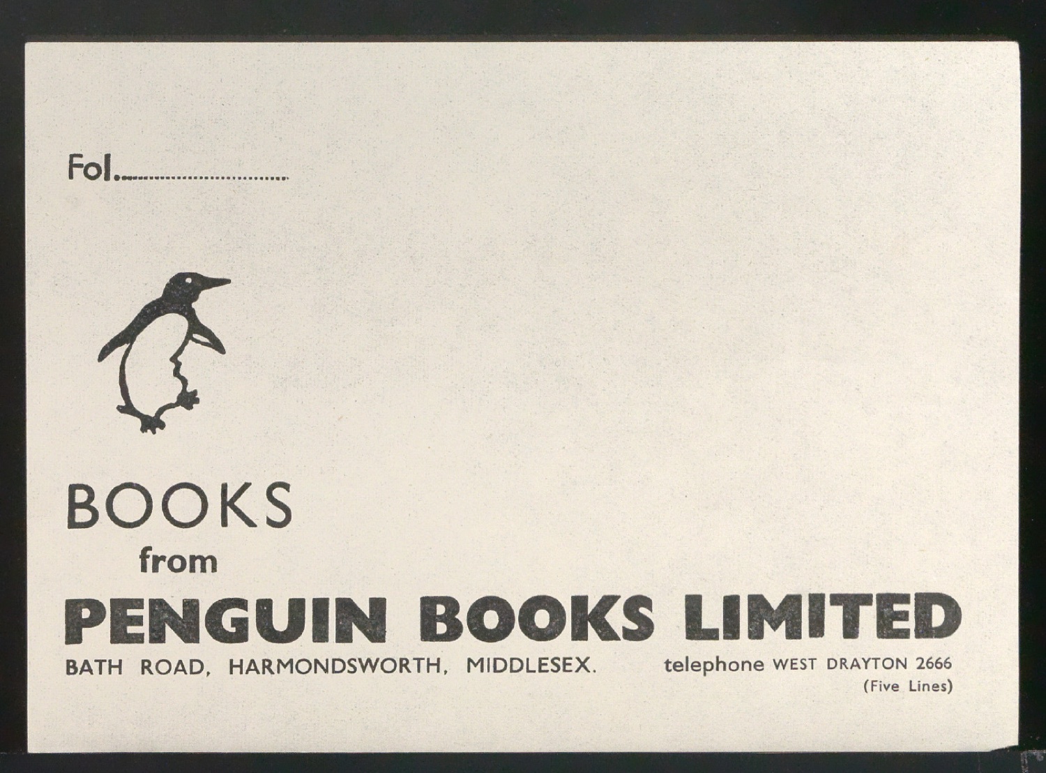 Adressetikett Penguin Books Bath road — Blatt 1