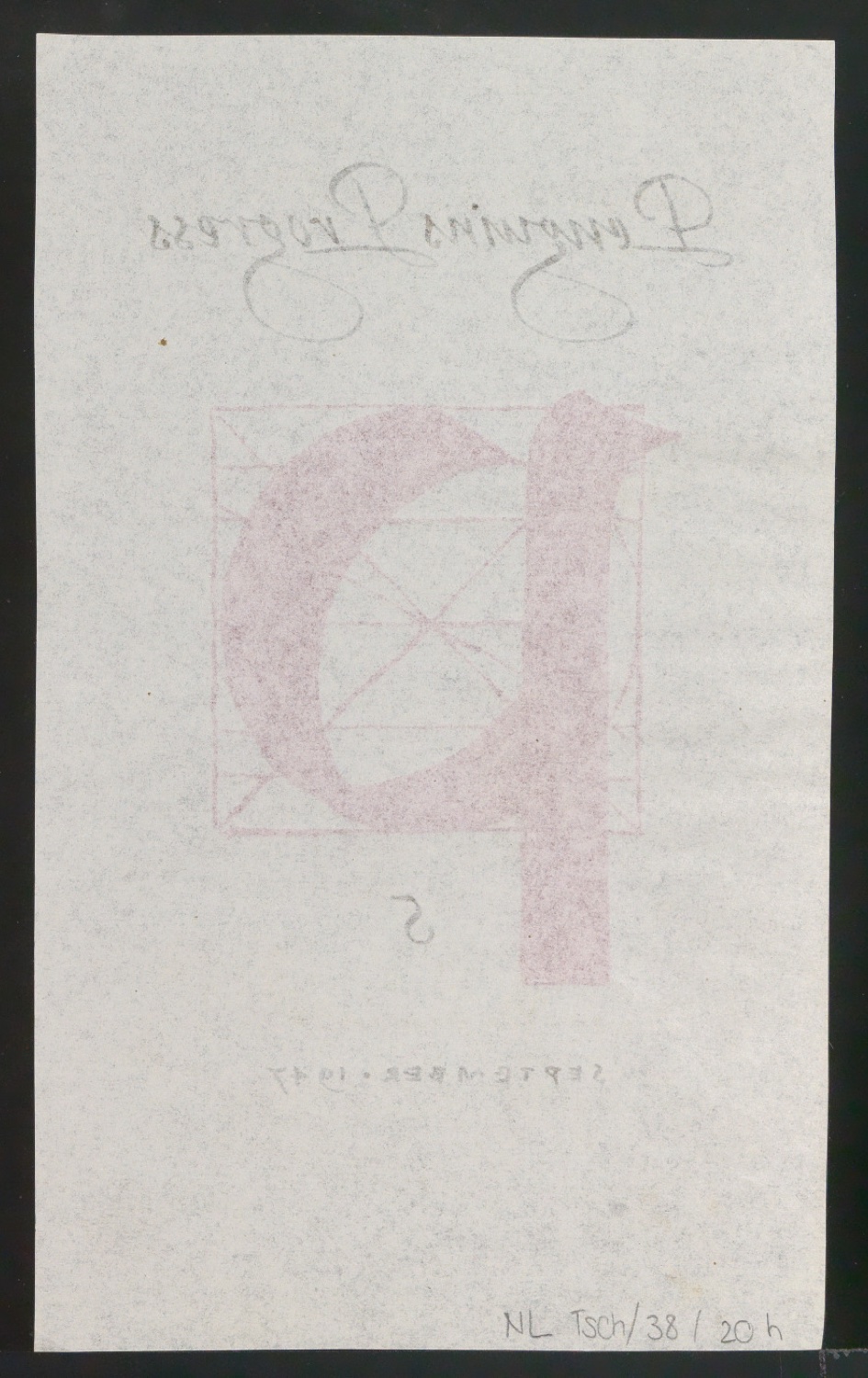 Entwurf der Typographie für den Umschlag von Penguins Progress Volume 5 — Blatt 2
