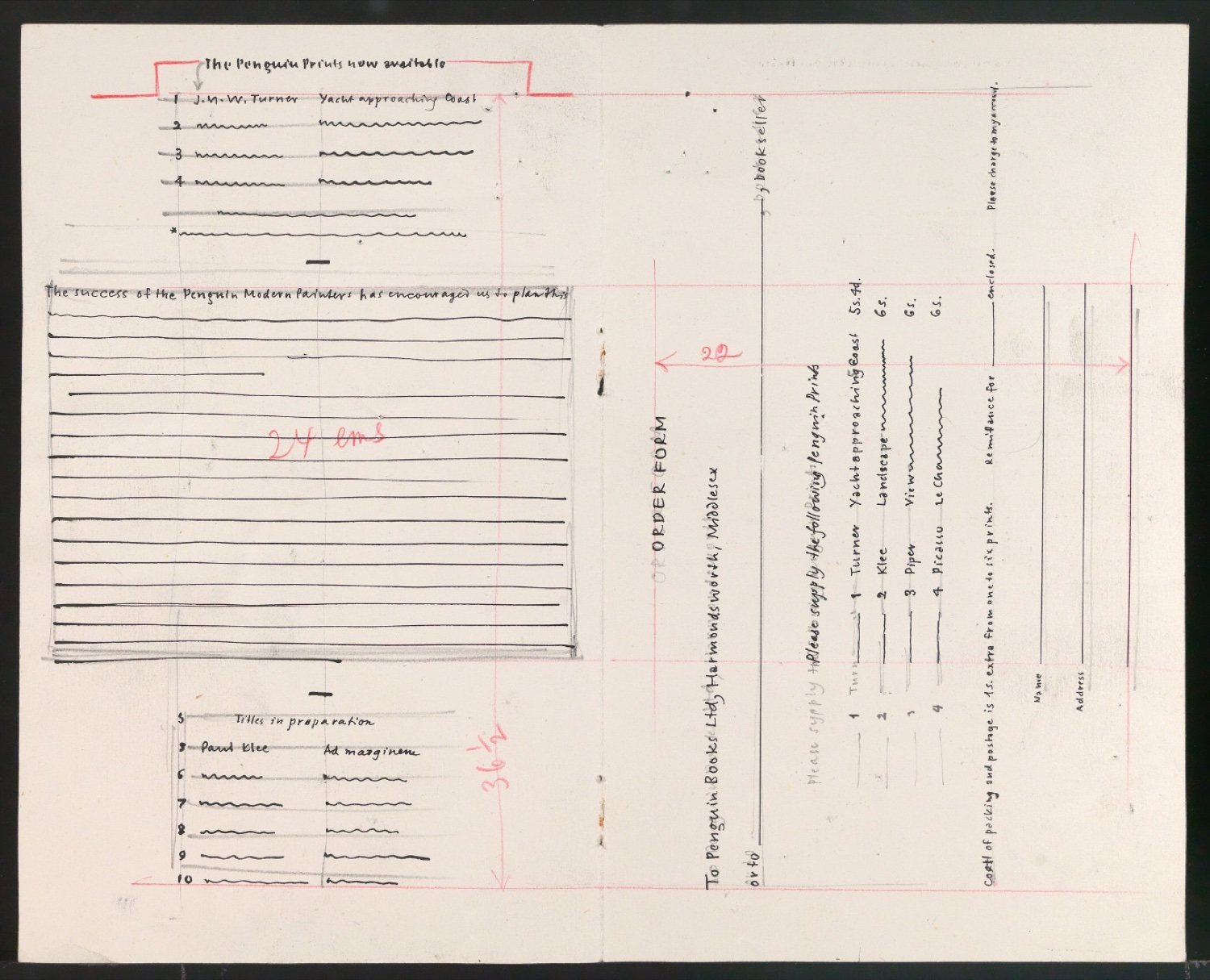 Entwurf von Bestellformular Penguin Prints — Blatt 2