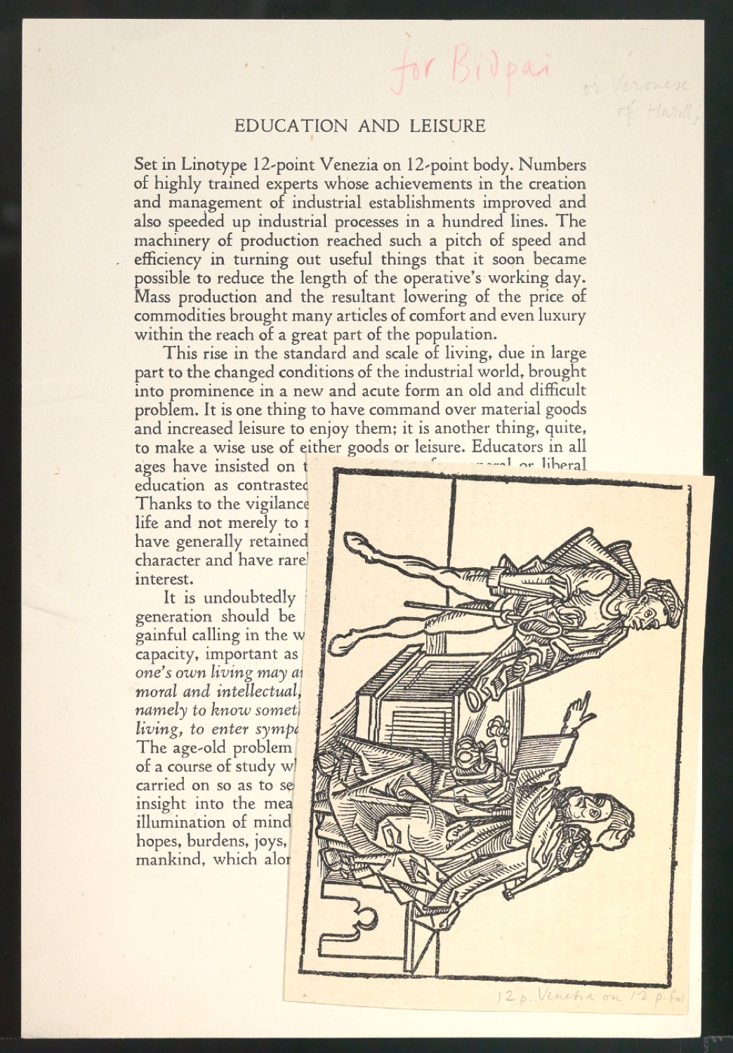 Beispieltext für die Schriftgestaltung von Bidpai — Blatt 1