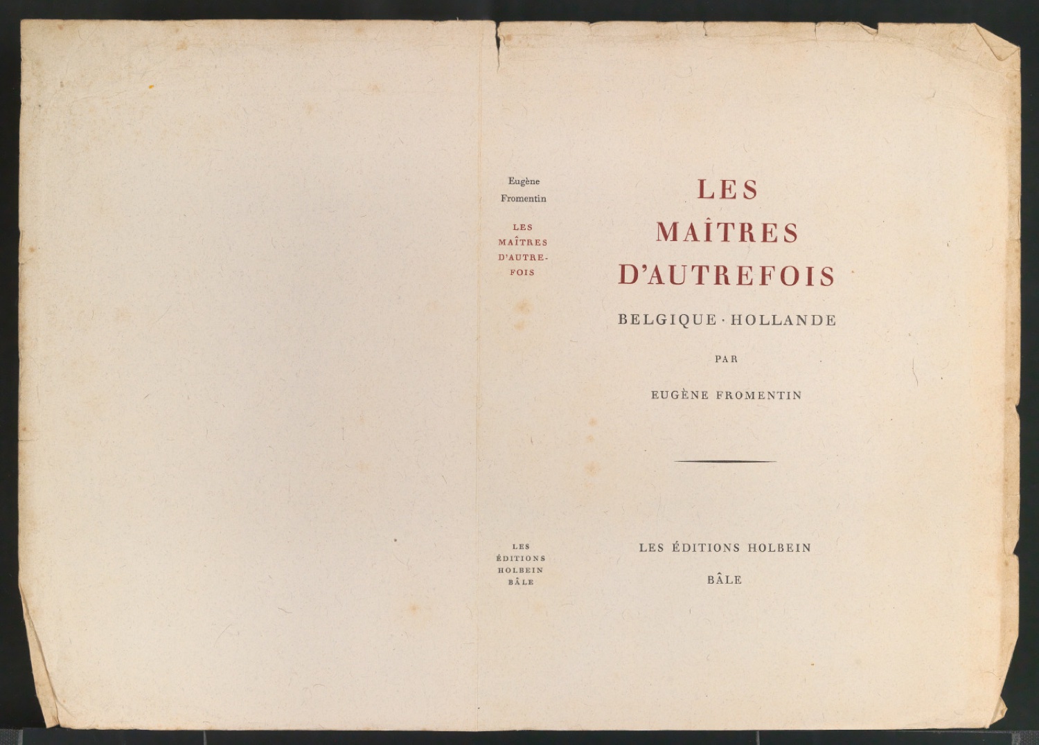 Probedruck für den Schutzumschlag von Les maitres d'autrefois — Blatt 1