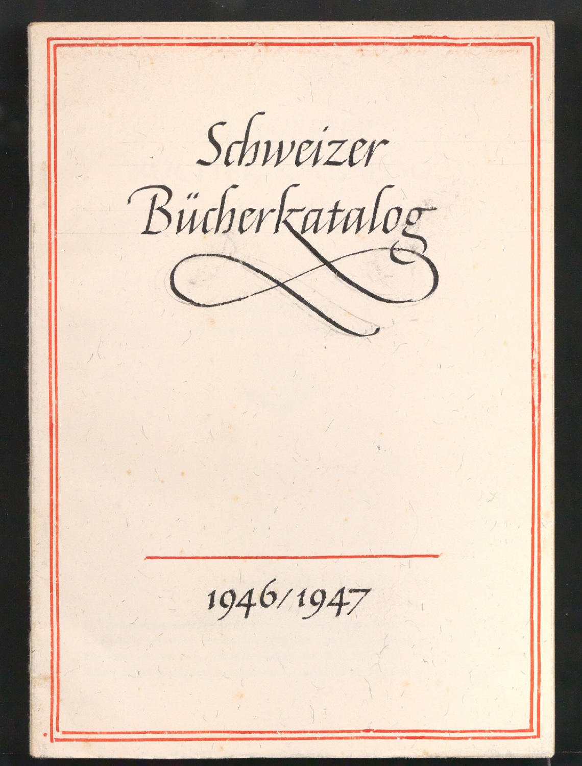 Auf alte Ausgabe montierter Skizzenentwurf von Titelblatt für Schweizer Bücher-Katalog 1946-1947 — Blatt 1