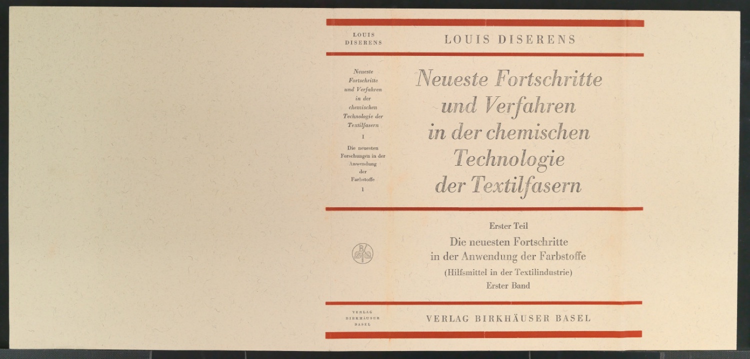 Probedruck für den Schutzumschlag von Die neuesten Fortschritte in der Anwendung der Farbstoffe — Blatt 1