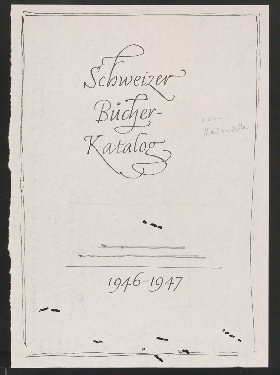 Skizzenentwürfe von Titelblatt für Schweizer Bücher-Katalog 1946-1947 — Blatt 3