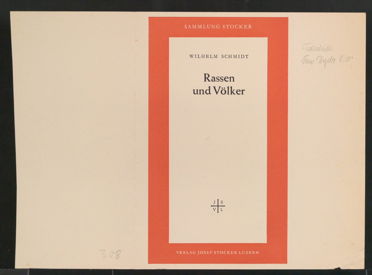 Probedruck von Schutzumschlag für Rassen und Völker — Blatt 1