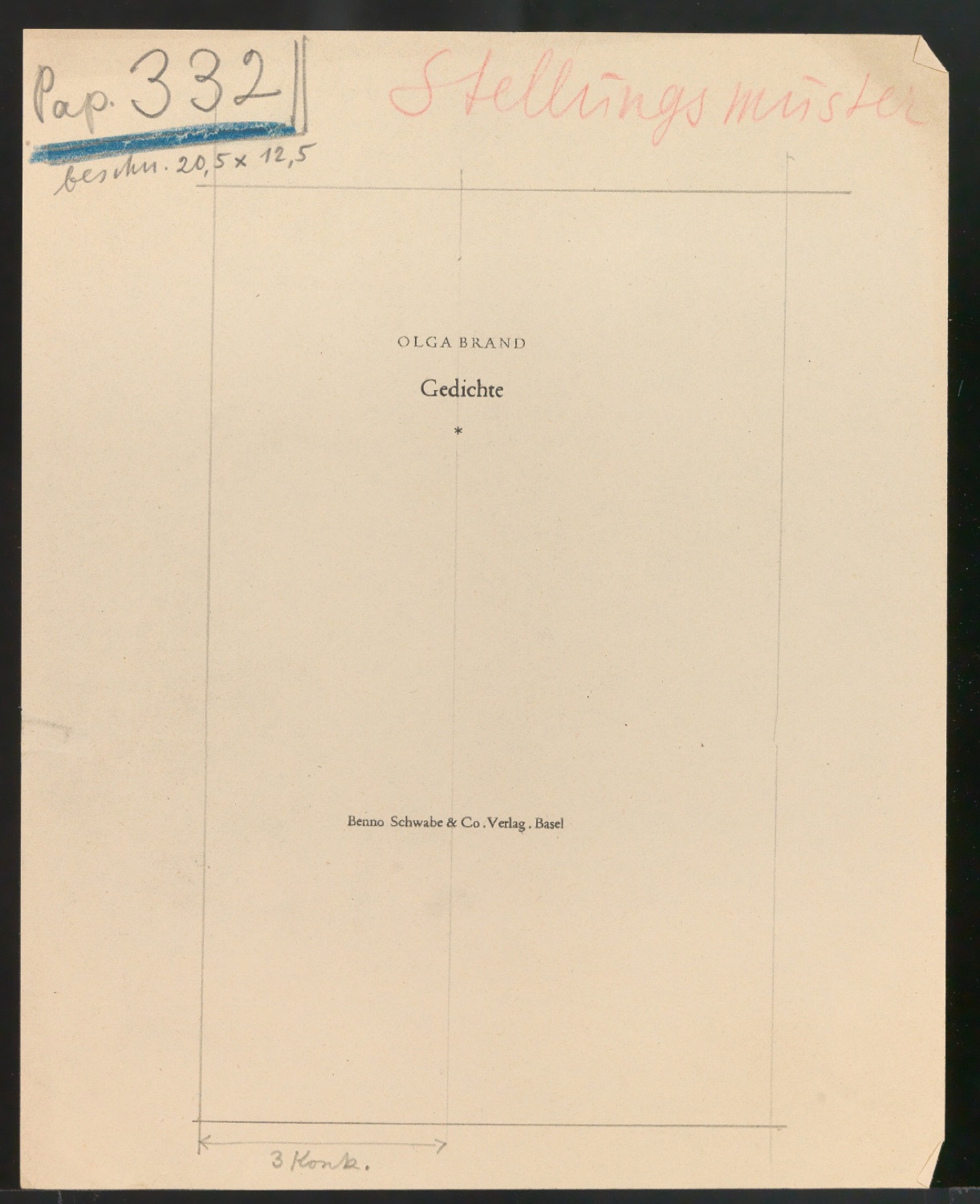 Mappe mit Arbeitsproben für Zur Typographie des Buches — Blatt 56