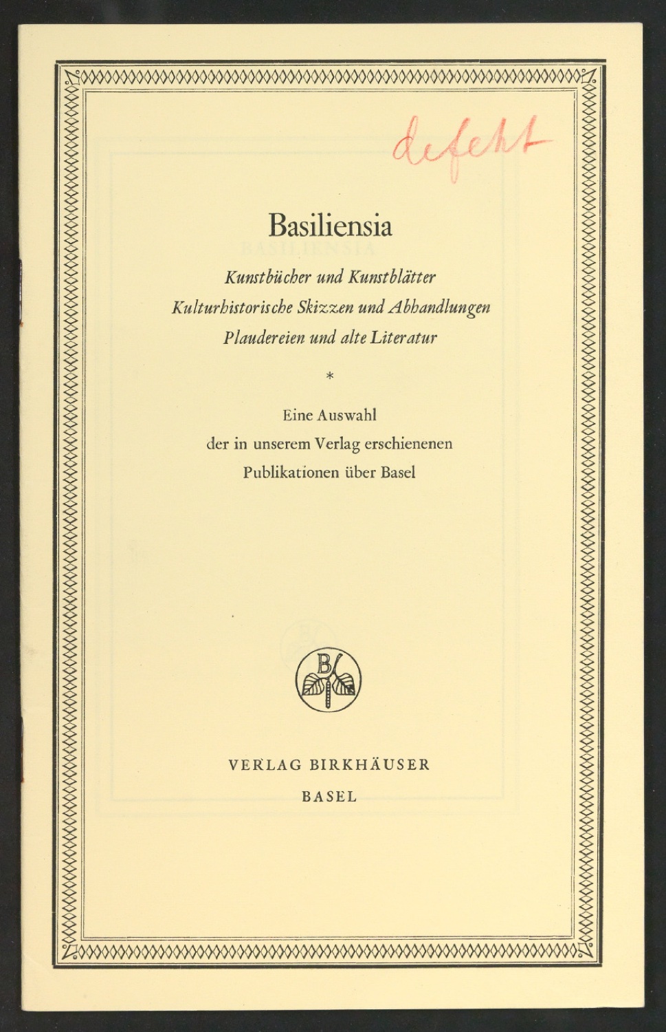 Mappe mit Arbeitsproben für Zur Typographie des Buches — Blatt 27