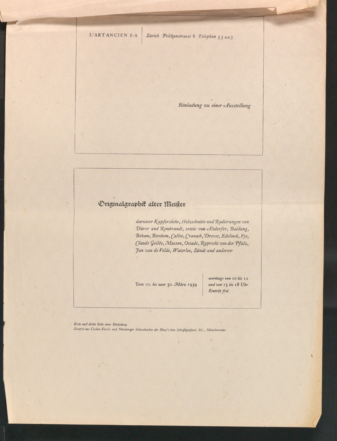 Mappe mit Arbeitsproben für Zur Typographie des Buches — Blatt 71