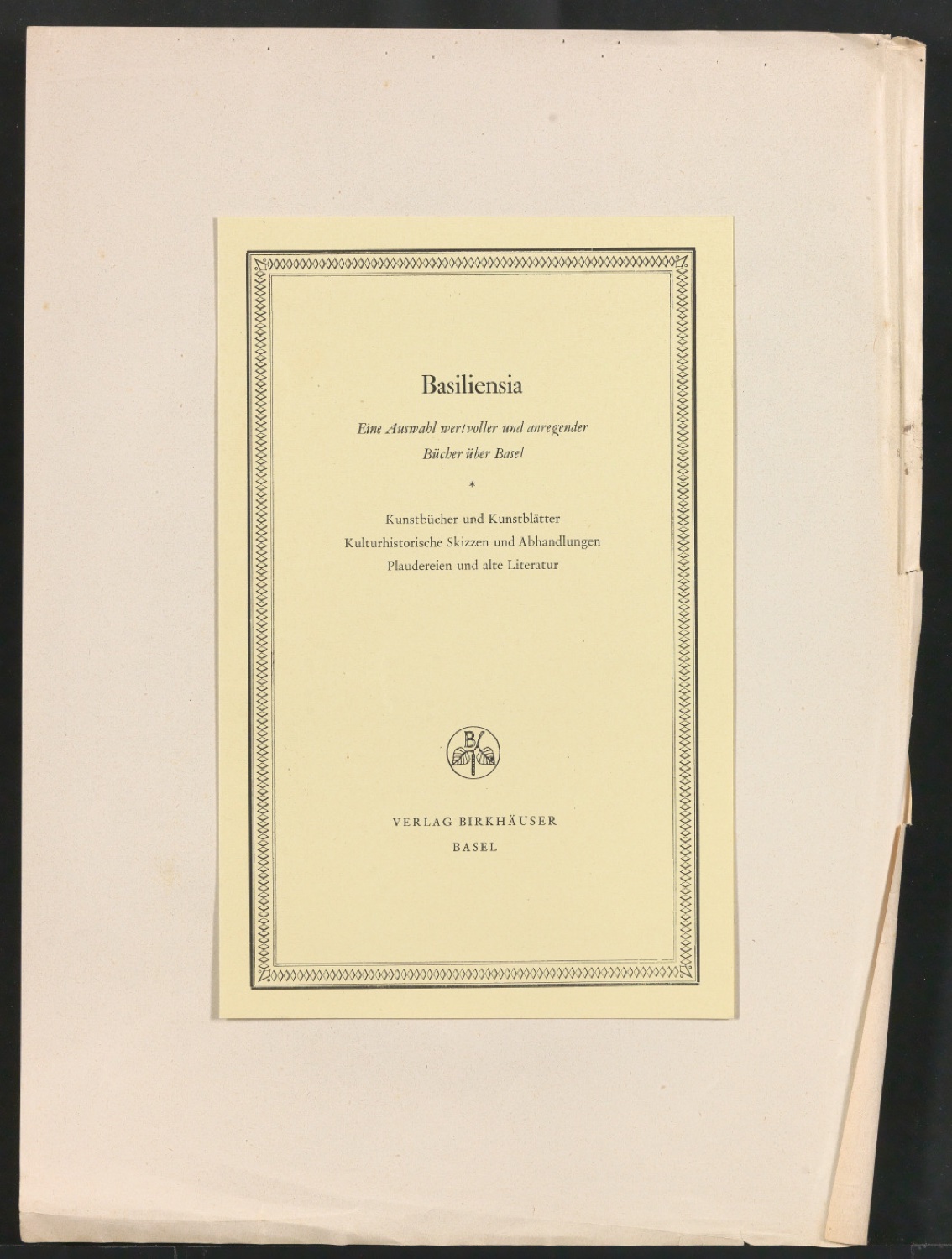Mappe mit Arbeitsproben für Zur Typographie des Buches — Blatt 103