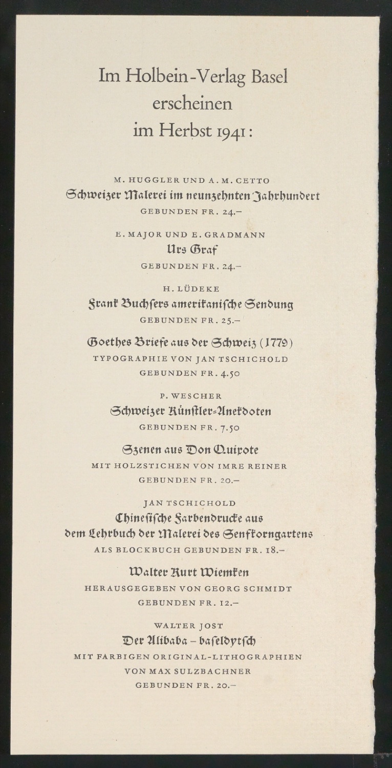 Mappe mit Arbeitsproben für Zur Typographie des Buches — Blatt 125