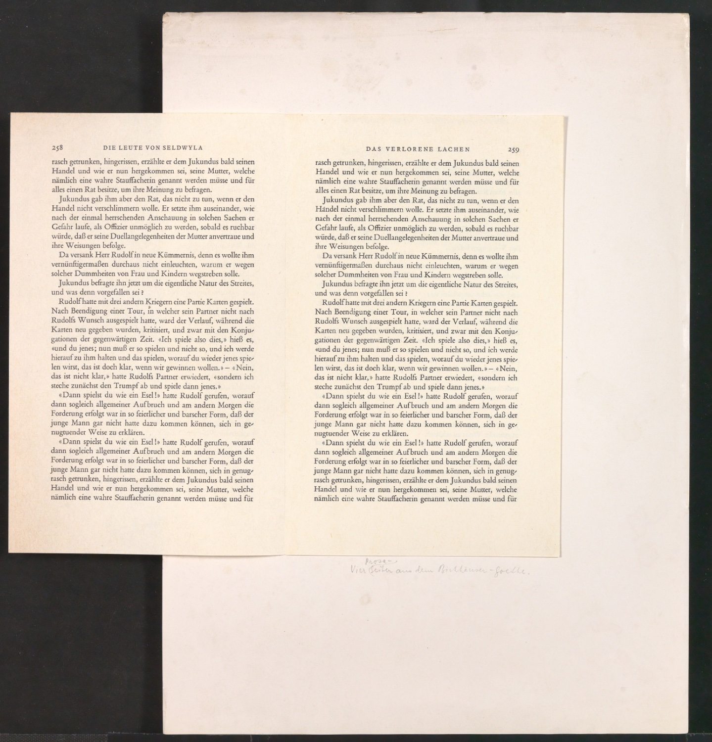 Mappe mit Arbeitsproben für Zur Typographie des Buches — Blatt 128