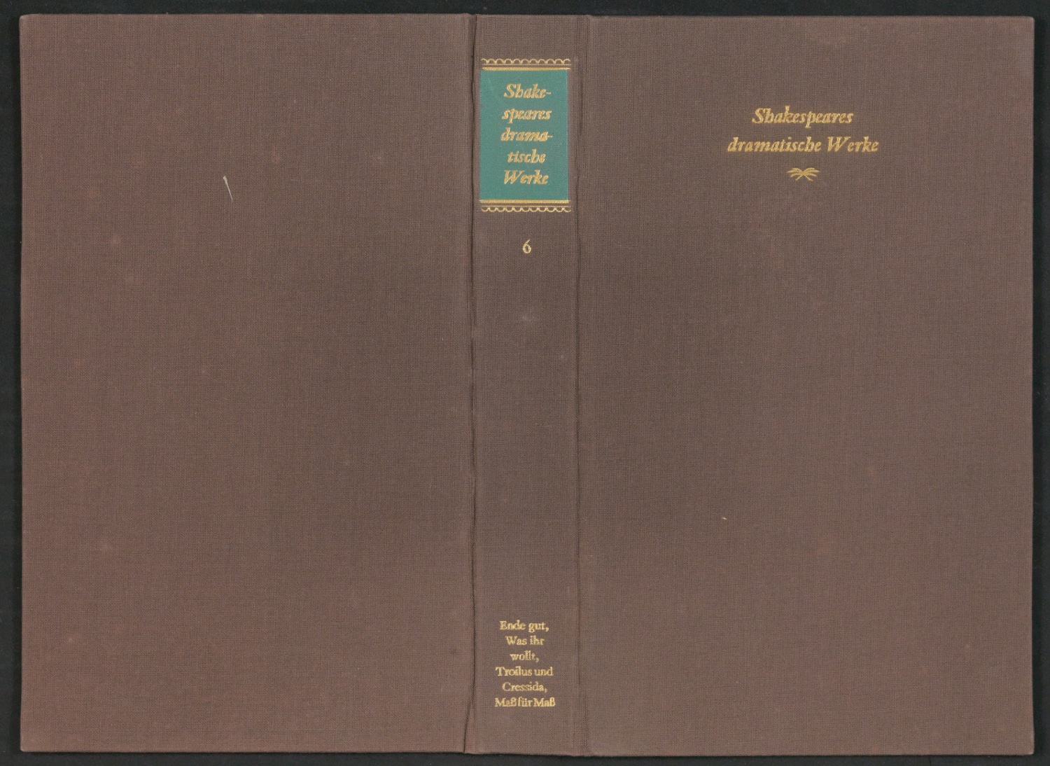 Einbanddecke für Shakespeares dramatische Werke, Band 6 — Blatt 1