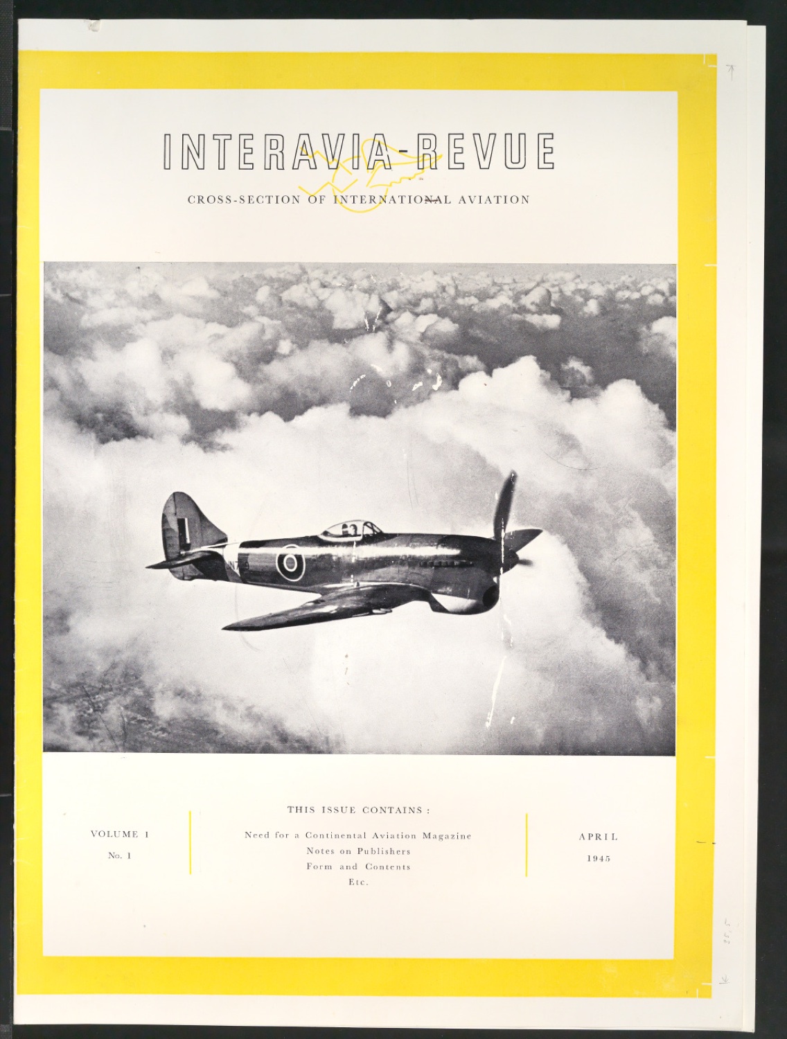 Probedruck von Titelseite für Interavia-Revue — Blatt 1