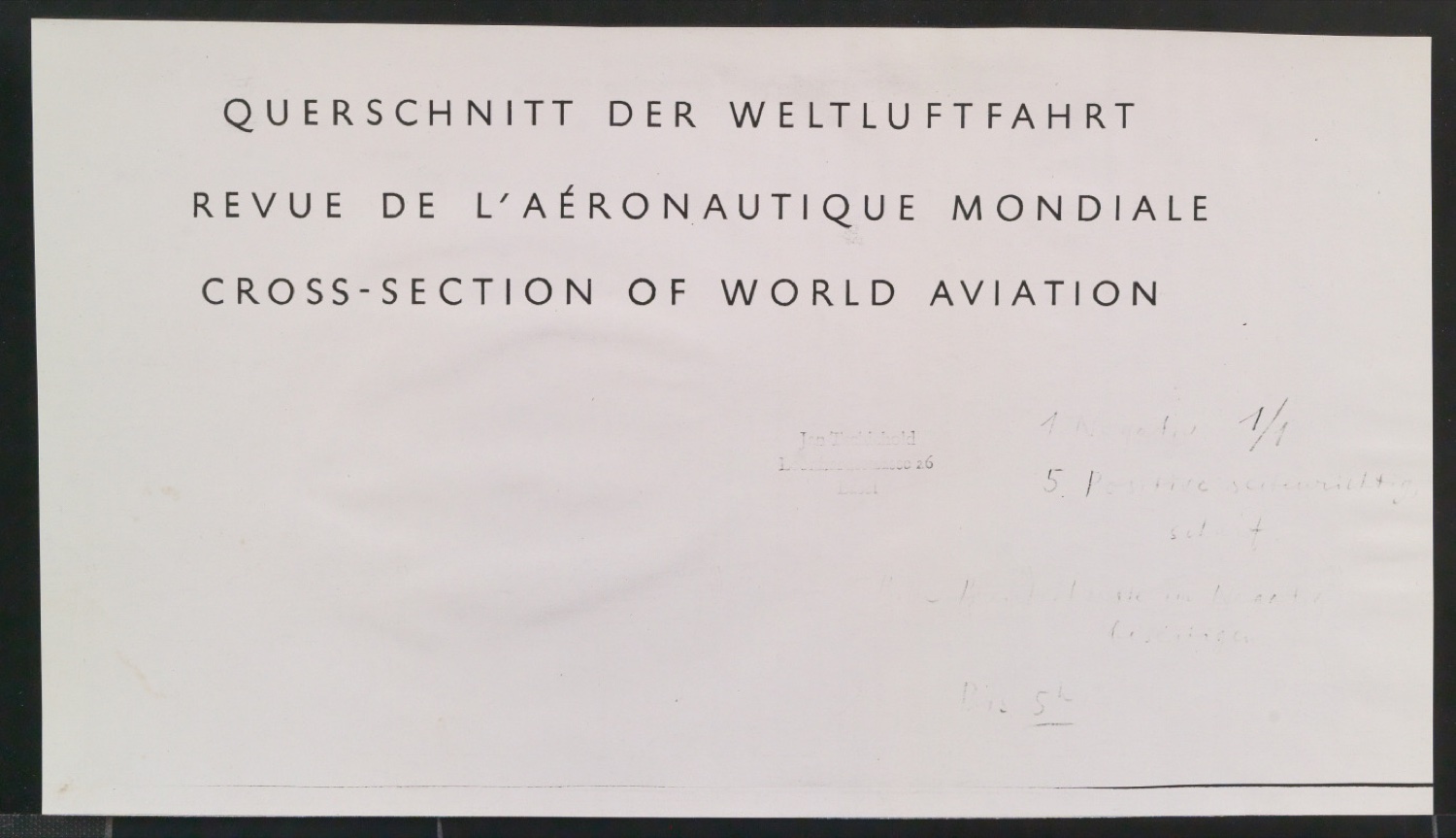 Kopien von Klischeevorlagen von Titelschriftzug für Interavia-Revue — Blatt 3