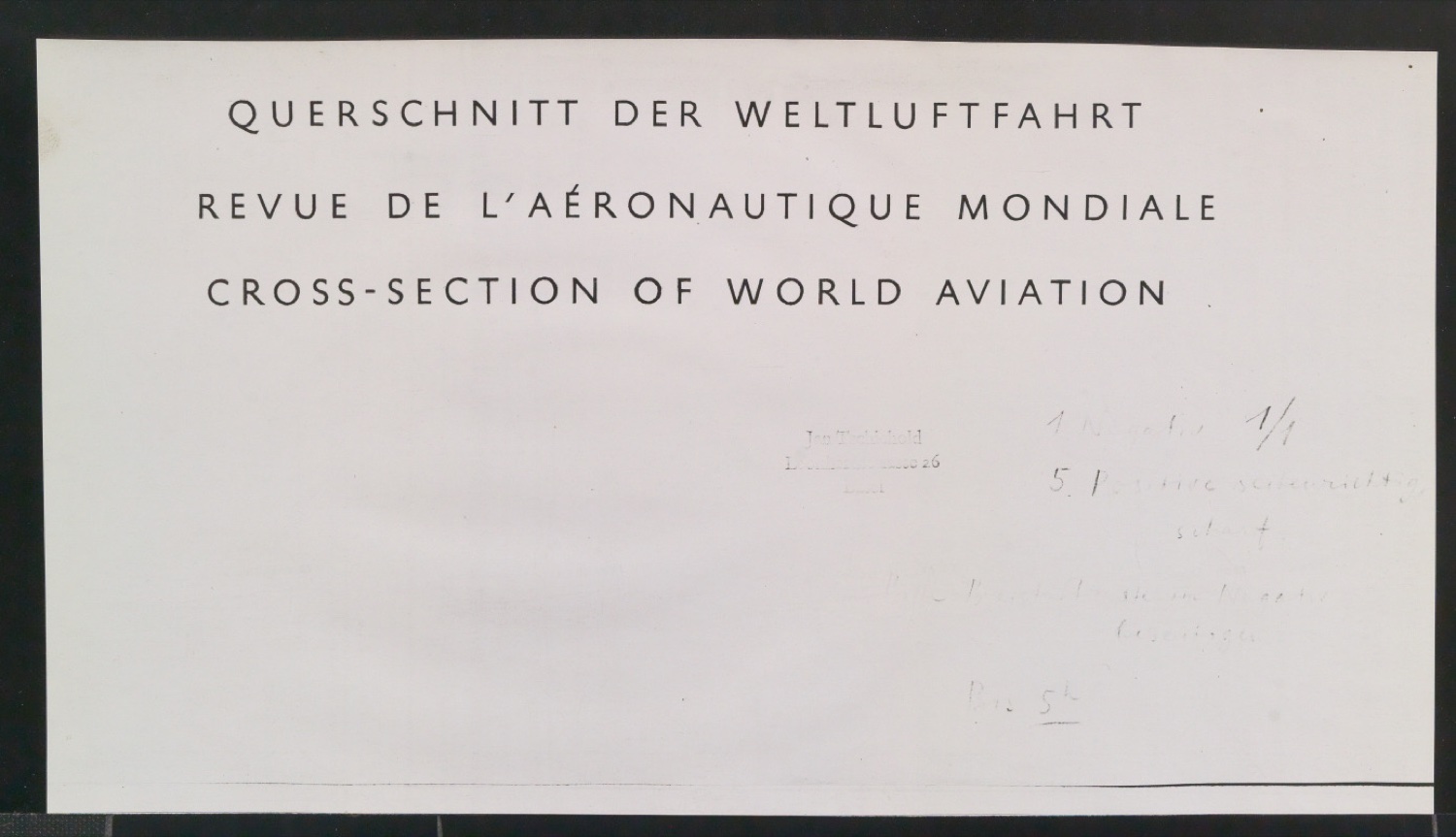 Kopien von Klischeevorlagen von Titelschriftzug für Interavia-Revue — Blatt 5