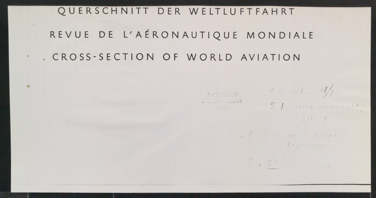 Kopien von Klischeevorlagen von Titelschriftzug für Interavia-Revue — Blatt 7