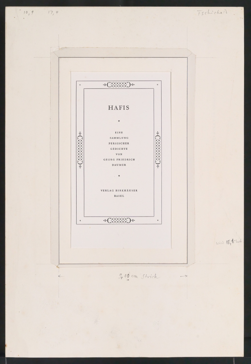 Entwürfe und Probedrucke für Illustrationen von Hafis — Blatt 3
