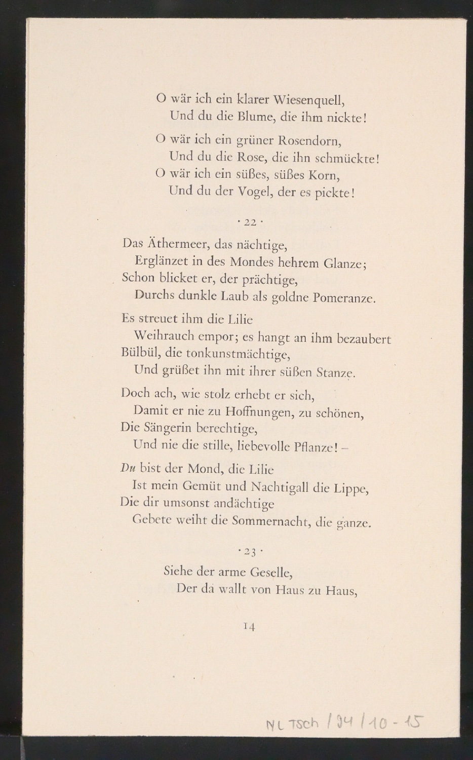 Probedrucke von Titelblatt und Probeseiten für Hafis — Blatt 9