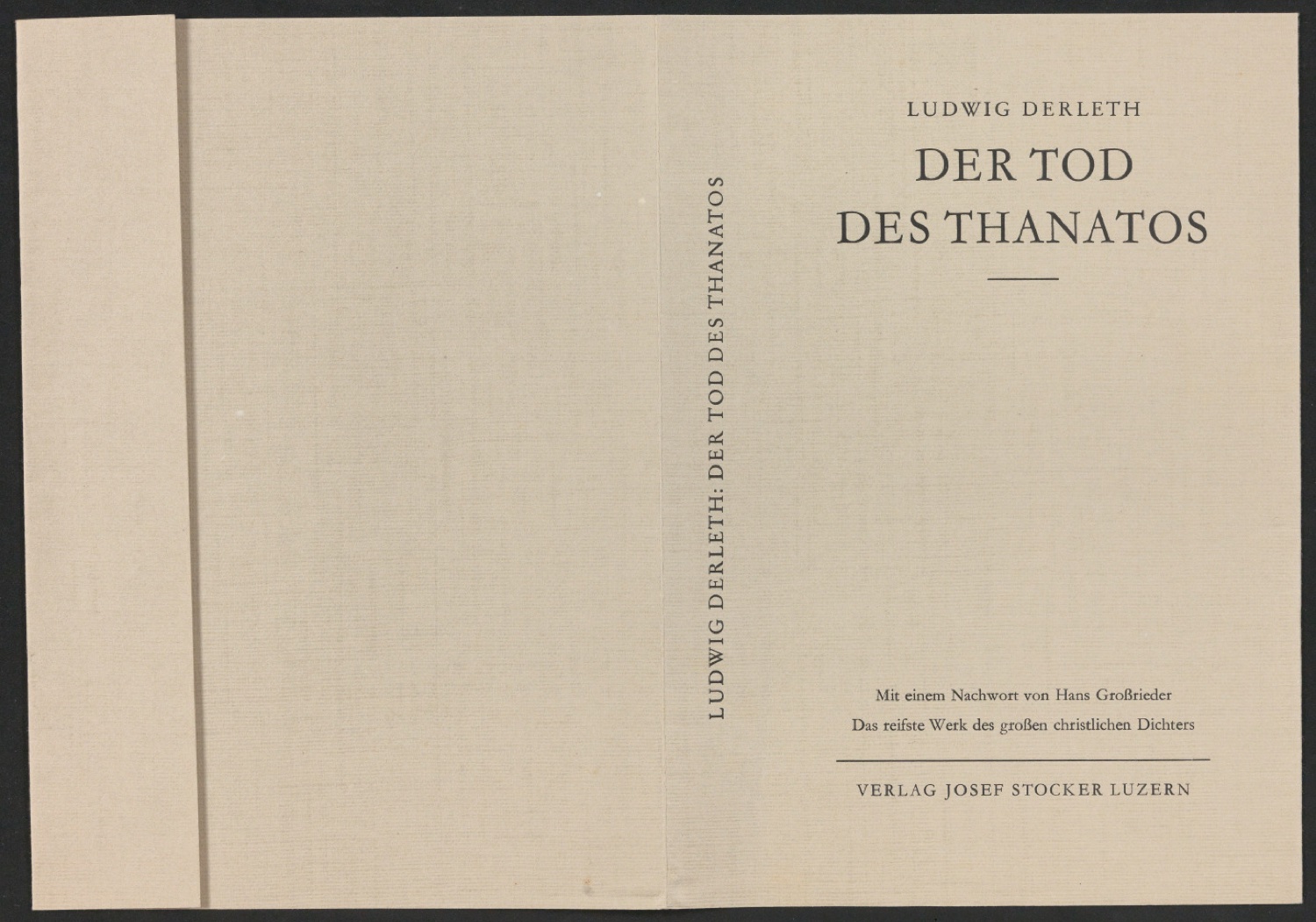 Probedruck für einen Schutzumschlag von Der Tod des Thanatos — Blatt 1